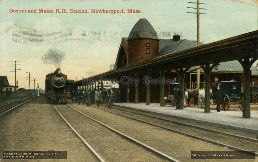 Postcard: Boston and Maine Railroad Station, Newburyport, Massachusetts